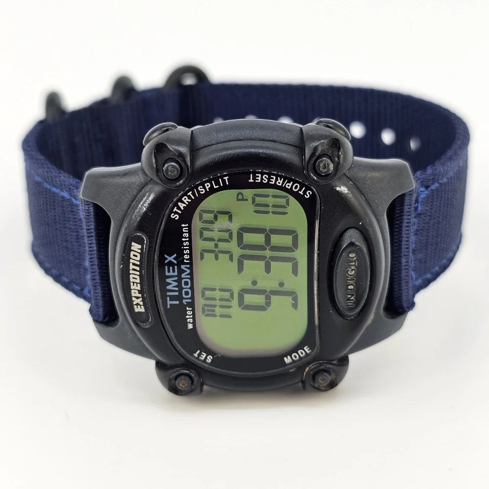 Timex Expedition 866 Men's Watch 39MM NEW Dark Blue Nylon Bands‎ New Battery